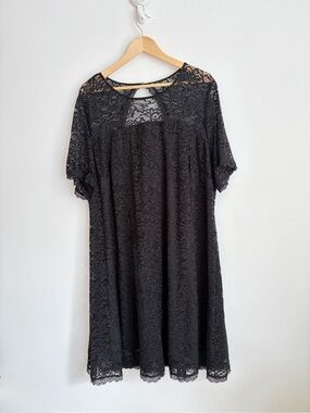 Addition Elle Black Lace Open Back Dress 3X NWT